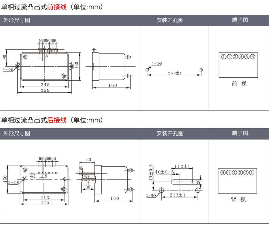 JSL-11凸出式固定安裝結(jié)構(gòu)外形尺寸